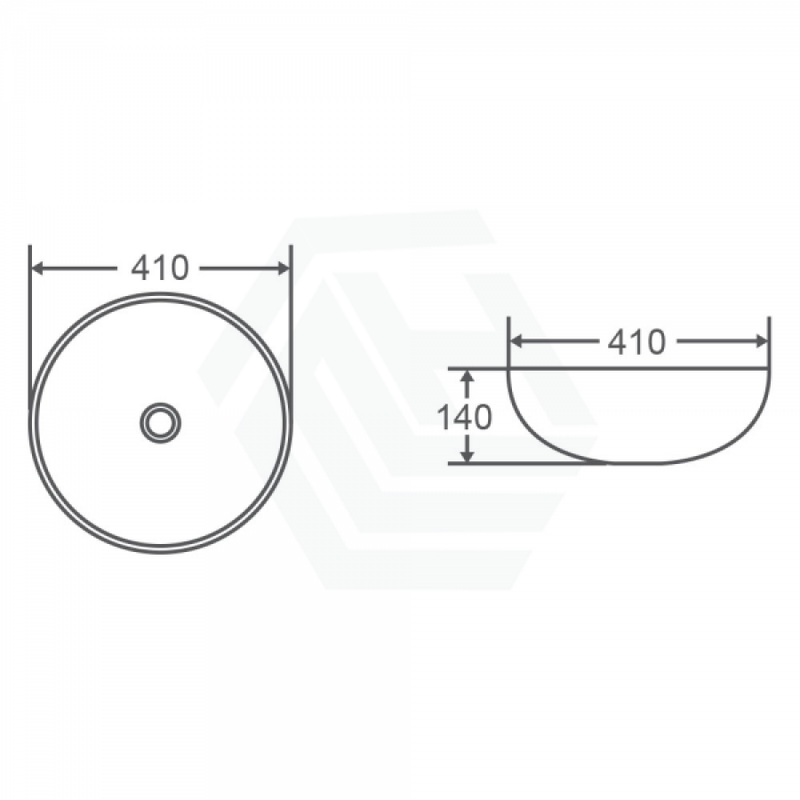 410X410X140Mm Round Art Gold Ceramic Basin Above Counter Mini Basins