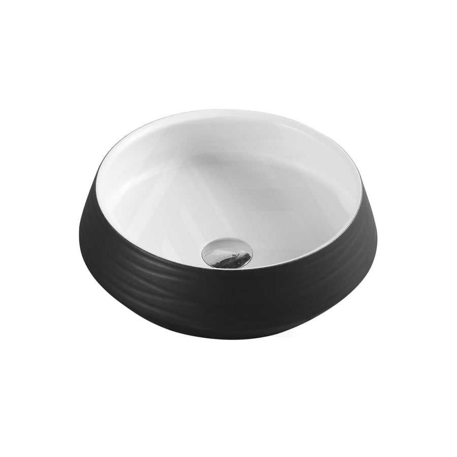 Round Above Counter Basin Matt Black White