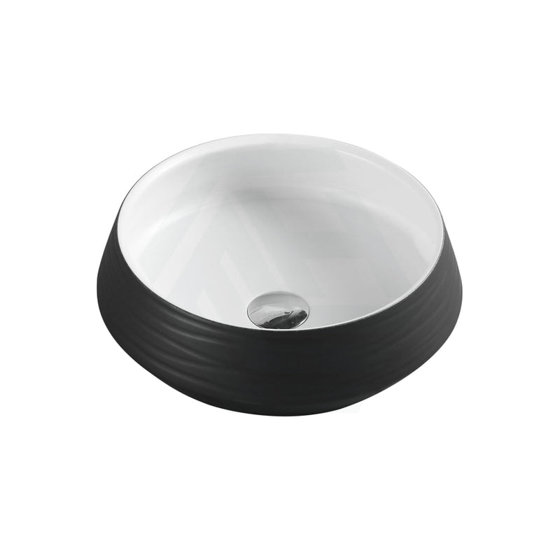 Round Above Counter Basin Matt Black White