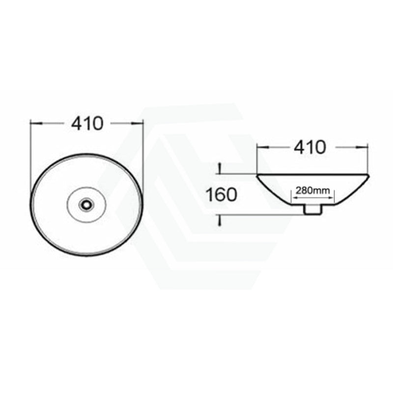 410X410X160Mm Inset Ceramic Basin Gloss White Round Basins