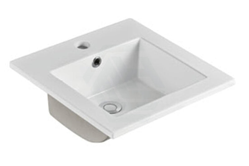 410X410X175Mm Inset Ceramic Basin Gloss White Square Tap Hole