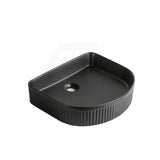 415X365X100Mm Above Counter Ceramic Basin D-Shape Matt Black For Bathroom Special Shape Basins