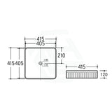 415X415X120Mm Square Above Counter Stone Basin Ultra Slim Gloss White Basins