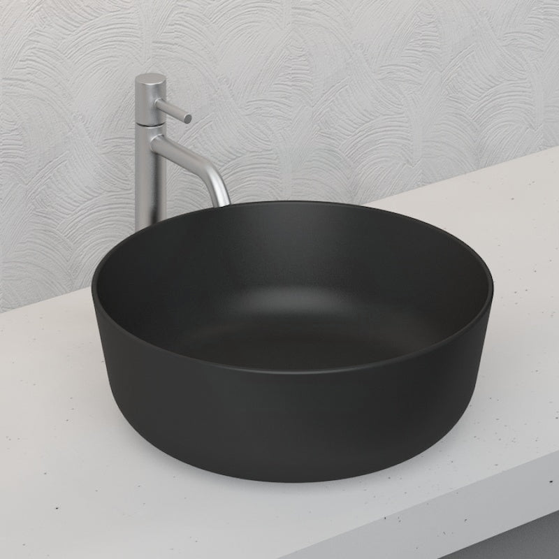 Above Counter Basin Ceramic Round Matt Black