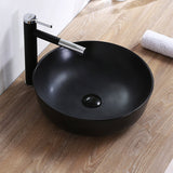 415X415X135Mm Bathroom Round Above Counter Matt Black Ceramic Wash Basin