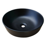 415X415X135Mm Bathroom Round Above Counter Matt Black Ceramic Wash Basin