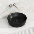 415X415X135Mm Bathroom Round Above Counter Matt Black Ceramic Wash Basin Basins