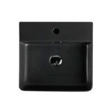 420X420X120Mm Above Counter / Wall Hung Square Matt Black Ceramic Basin