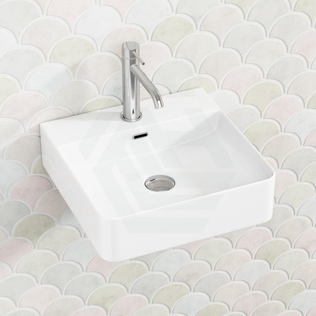 420X420X120Mm Above Counter / Wall Hung Square Matt White Ceramic Basin Basins