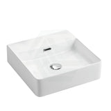 420X420X120Mm Square Gloss White Above Counter/wall-Hung Ceramic Basin Ultra Slim