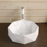 420X420X130Mm Above Counter Ceramic Basin Gloss White Special Shape For Bathroom