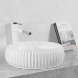 420X420X135Mm Round Above Counter Ceramic Basin Matt White Basins