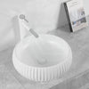 420X420X135Mm Round Above Counter Ceramic Basin Matt White Basins