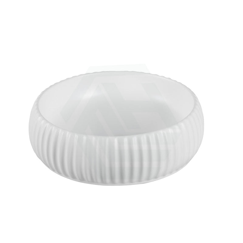 420X420X135Mm Round Above Counter Ceramic Basin Matt White Basins