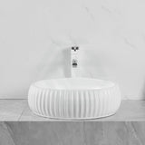 420X420X135Mm Round Above Counter Ceramic Basin Matt White Basins