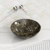 420X420X140Mm Round Nature Stone Basin Black Marble Finish Above Counter Basins