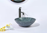 420X420X140Mm Round Stone Basin Marble Finish