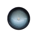 420X420X145Mm Above Counter Basin Round Bathroom Tempered Glass Antique Vintage Wash Art