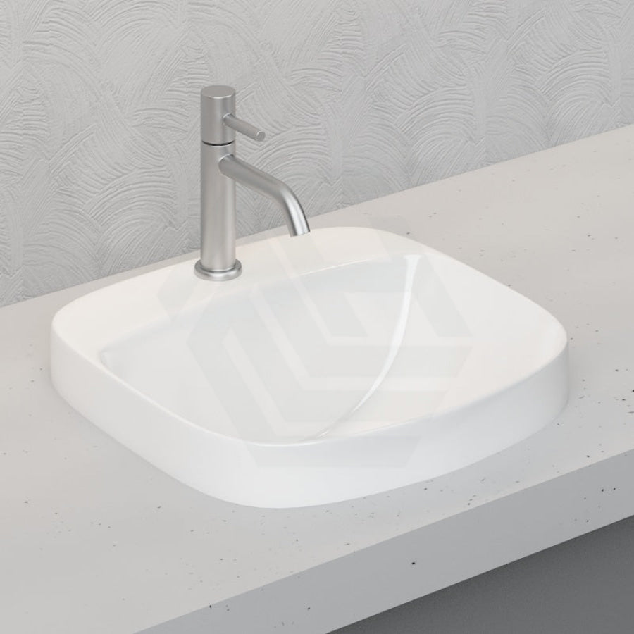 Inset Ceramic Basin Sqaure Gloss White