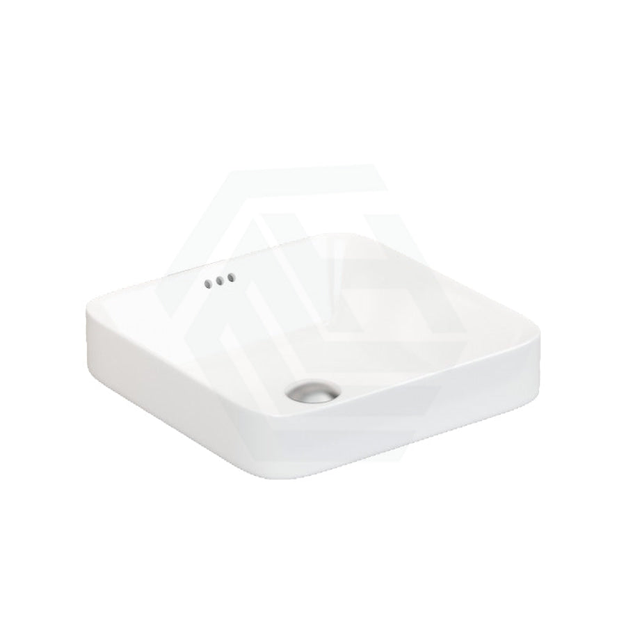 420X420X155Mm Inset Ceramic Basin Gloss White Square