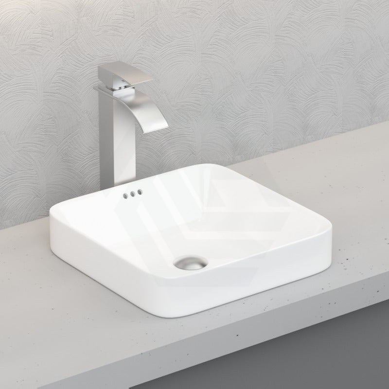 Inset Ceramic Basin Gloss White Square 420mm