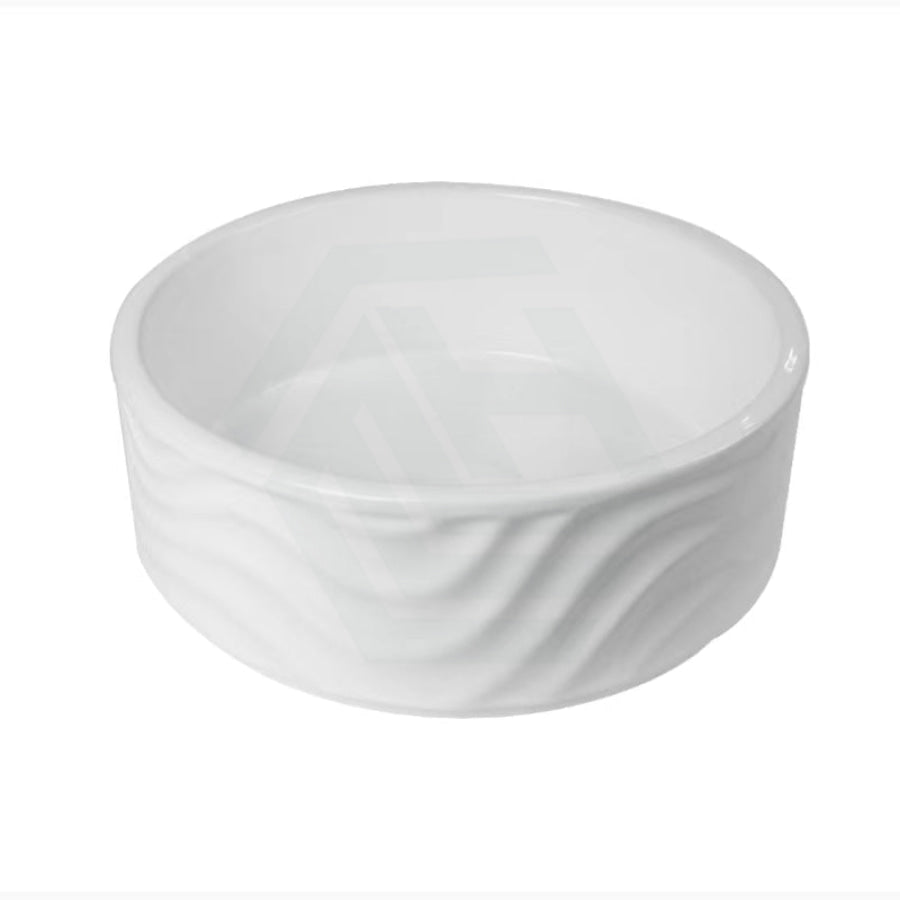 420X420X160Mm Round Gloss White Above Counter Ceramic Basin Basins