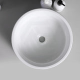 420X420X160Mm Round Gloss White Above Counter Ceramic Basin Basins