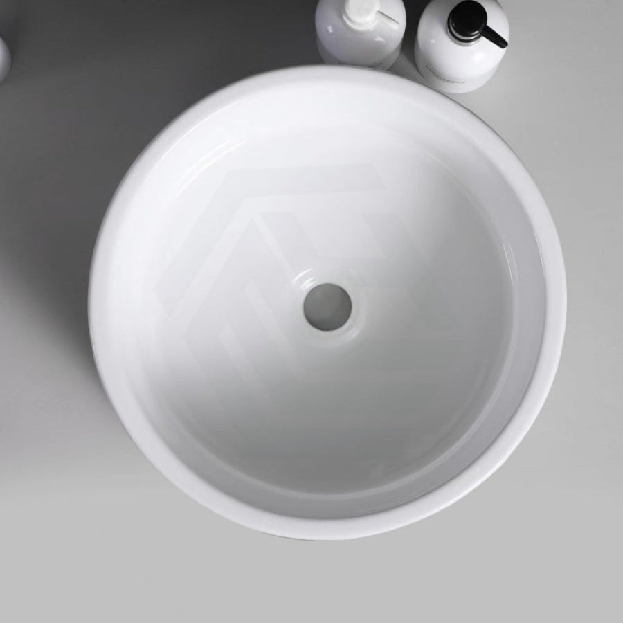 420X420X160Mm Round Matt White Above Counter Ceramic Basin Basins