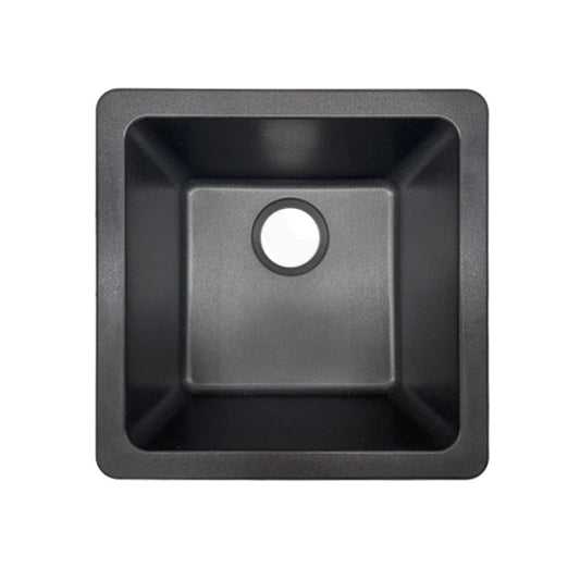 422X422X203Mm Black Granite Quartz Stone Kitchen/laundry Sink Single Bowl Top/under Mount