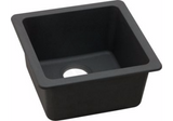 422X422X203Mm Black Granite Quartz Stone Kitchen/laundry Sink Single Bowl Top/under Mount