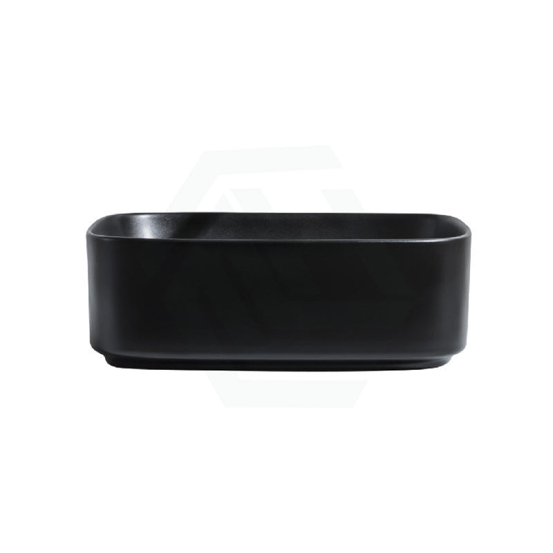 430X380X145Mm Rectangle Above Counter Ceramic Wash Basin Matt Black With Decoration Board Basins