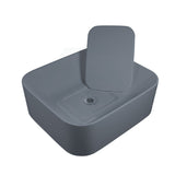 430x380x145mm Rectangle Above Counter Ceramic Wash Basin Matt Light Grey with Decoration Board