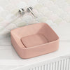 430X380X145Mm Rectangle Above Counter Ceramic Wash Basin Matt Pink With Decoration Board Other