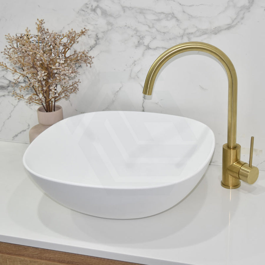 430X430X150Mm Rolo Soft Square Above Counter Matt White Ceramic Basin Rectangle Basins