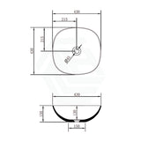 430X430X150Mm Rolo Soft Square Above Counter Matt White Ceramic Basin Rectangle Basins