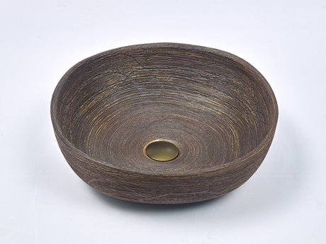 440X440X140Mm Square Brown Porcelain Basin