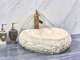 440X460X140Mm Above Counter Stone Basin Heart Shape Marble Surface Bathroom Wash