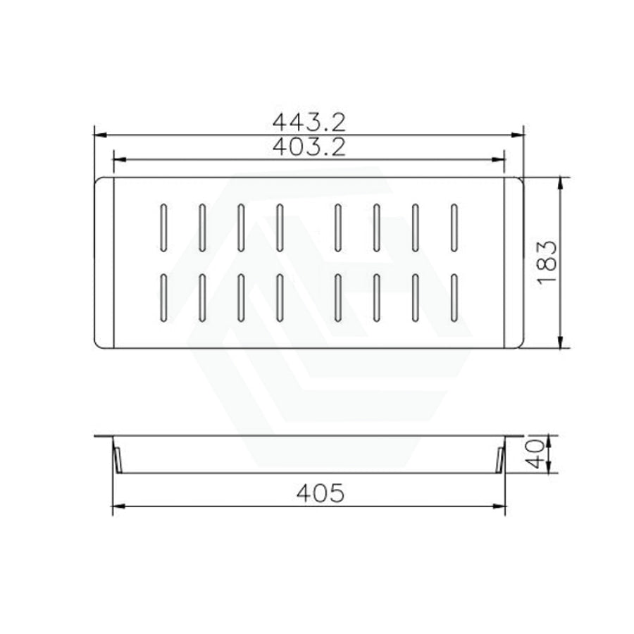 443X183X40Mm Square Stainless Steel Colander For Kitchen Sink Strainer Wastes