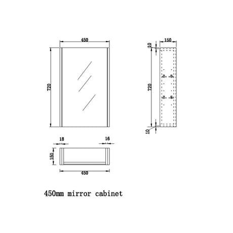 450/600/750/900/1200/1500Mm Matt White Pvc Filmed Shaving Cabinet With Copper Free Mirror Wall Hung