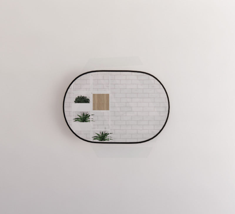 450/600/700/900/1200Mm Bathroom Black Framed Oval Mirror Wall Mounted Mirrors