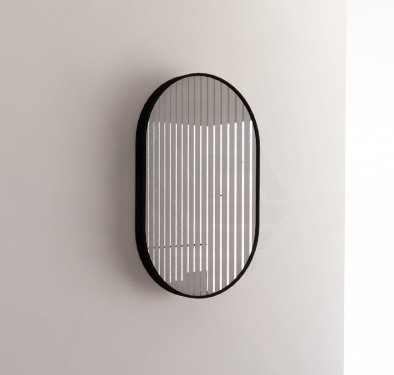 450/600/700/900/1200Mm Bathroom Black Framed Oval Mirror Wall Mounted Mirrors