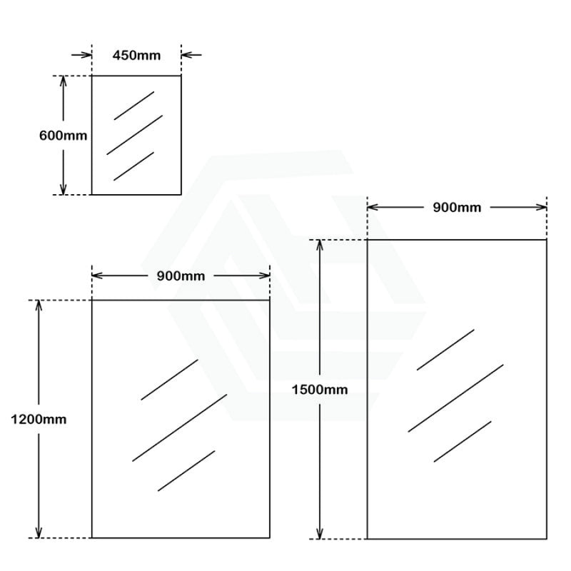 450/600/750/900/1200/1500Mm Bathroom Mirror Pencil Edge Rectangle Square Wall Mounted Vertical Or