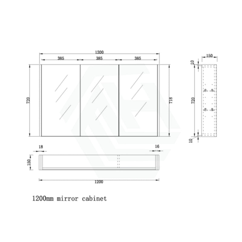 450/600/750/900/1200/1500Mm Dark Oak Wall Hung Mdf Pencil Edge Shaving Cabinet For Bathroom