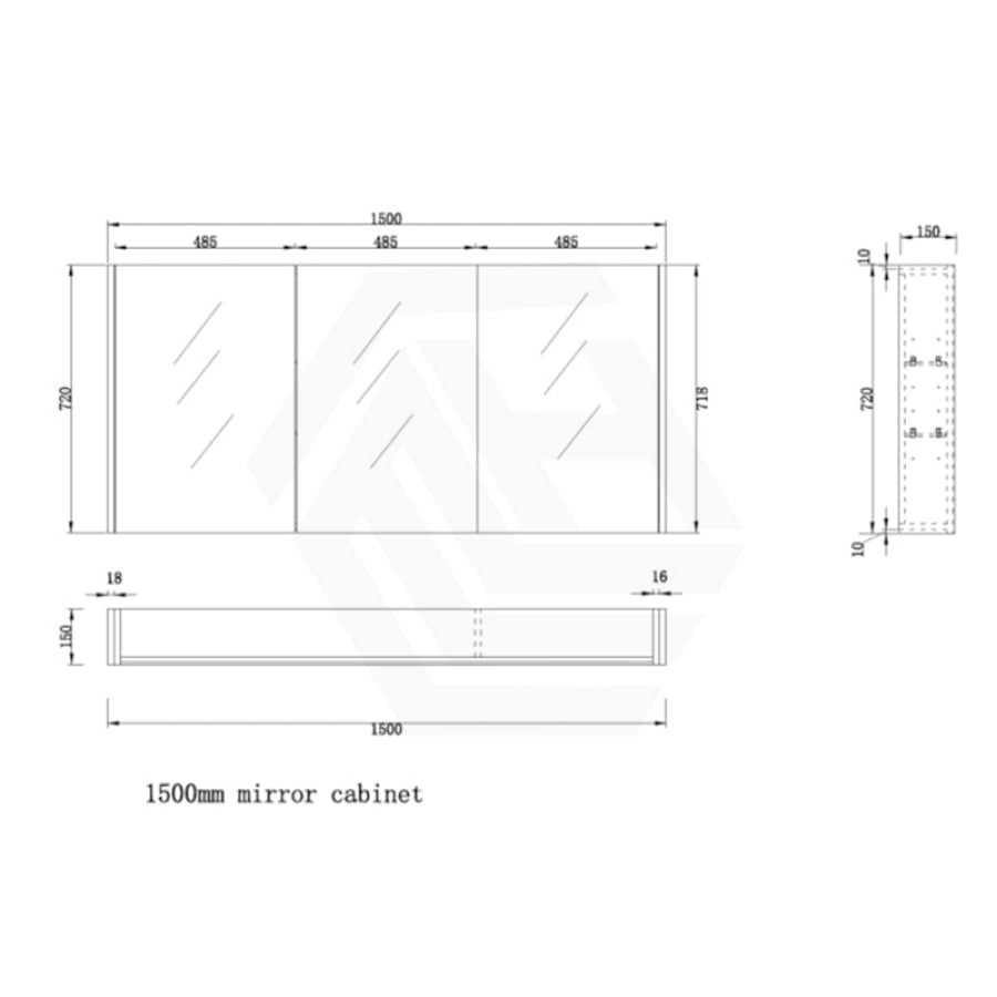 450/600/750/900/1200/1500Mm Dark Oak Wall Hung Mdf Pencil Edge Shaving Cabinet For Bathroom