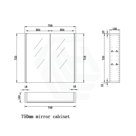 450/600/750/900/1200/1500Mm Dark Oak Wall Hung Mdf Pencil Edge Shaving Cabinet For Bathroom 750Mm