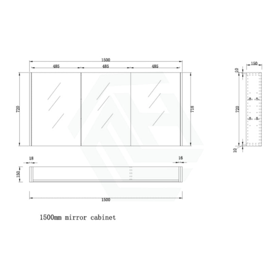 450/600/750/900/1200/1500Mm Matt White Wall Hung Mdf Pencil Edge Shaving Cabinet For Bathroom