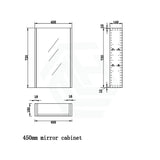 450/600/750/900/1200/1500Mm White Oak Wall Hung Mdf Pencil Edge Shaving Cabinet For Bathroom 450Mm