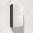 450/600/750/900/1200/1500Mm Geneva Matt Black Wall Hung Mdf Fluted Pencil Edge Shaving Cabinet For