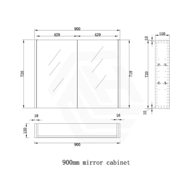 450/600/750/900/1200/1500Mm Gloss White Mdf Pencil Edge Wall Hung Shaving Cabinet 900Mm Cabinets