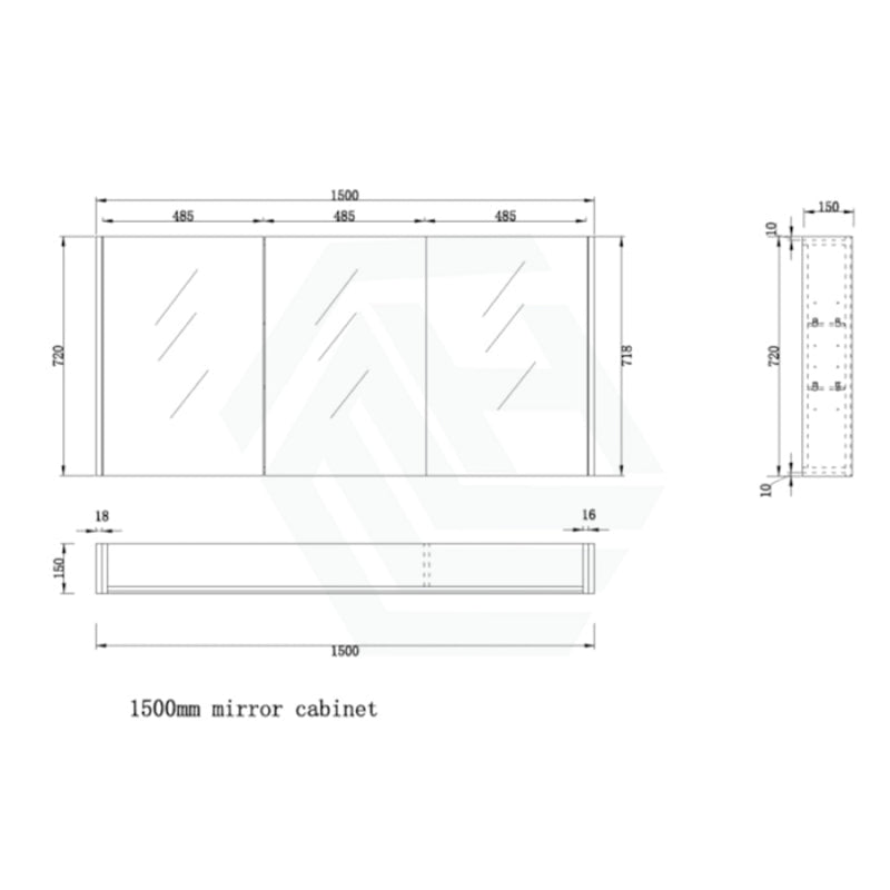 450/600/750/900/1200/1500Mm Matt White Pvc Filmed Shaving Cabinet With Copper Free Mirror Wall Hung